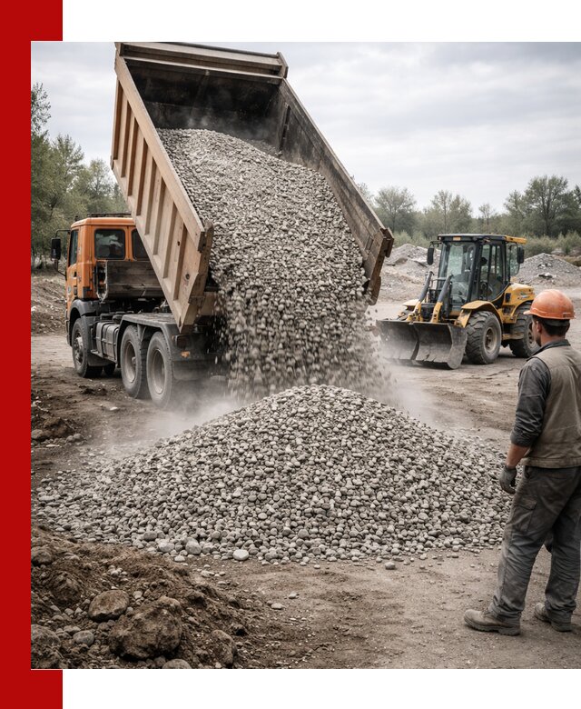 Доставка щебня в Братске крупными и мелкими фракциями