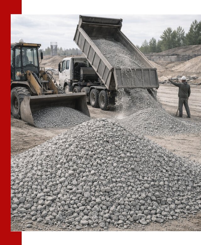 Доставка известнякового щебня фр. 5–20 в Братске
