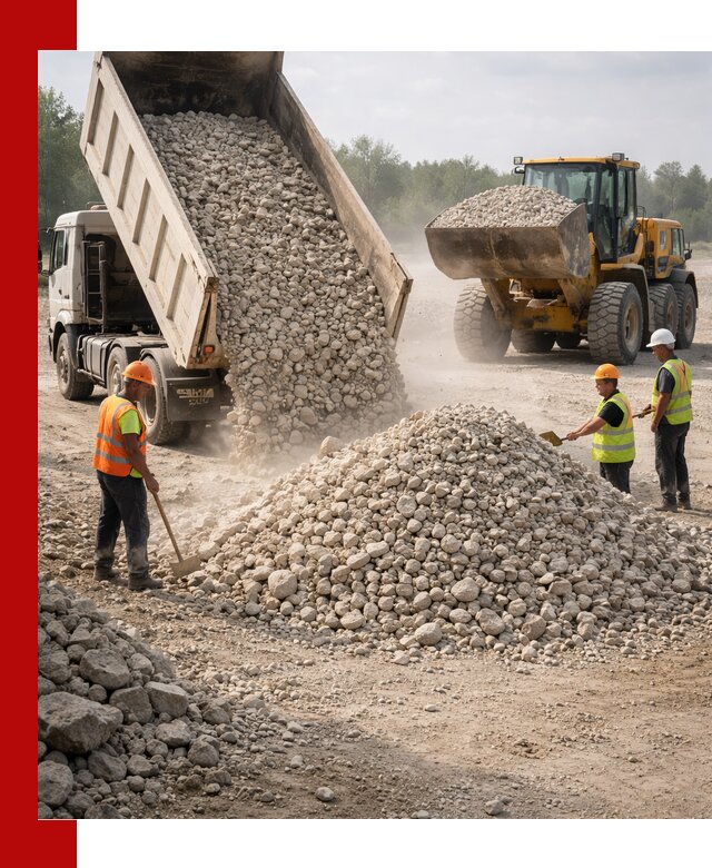 Доставка известнякового щебня фр. 40-70 в Братске
