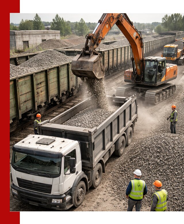 Железнодорожный щебень фракция 25–60 для поставок в Братске