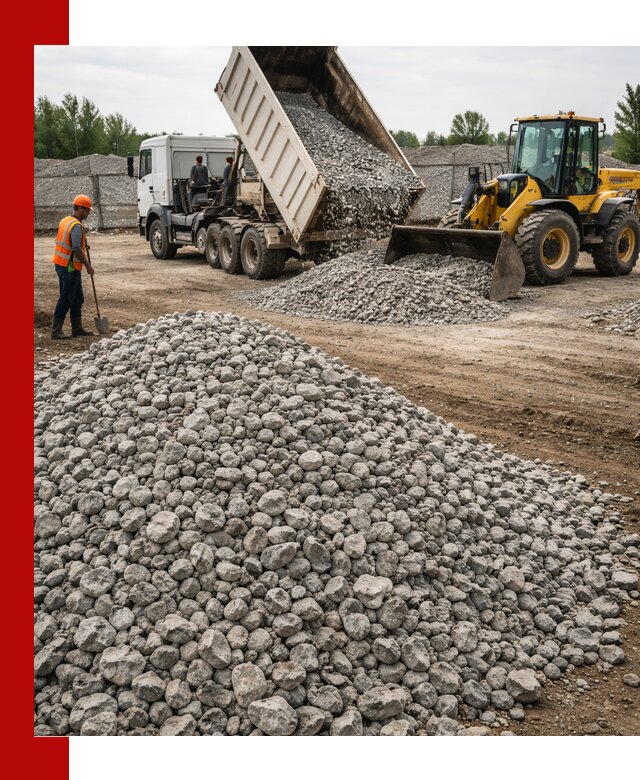 Доставка бетонного щебня фракции 40-70 в Братске