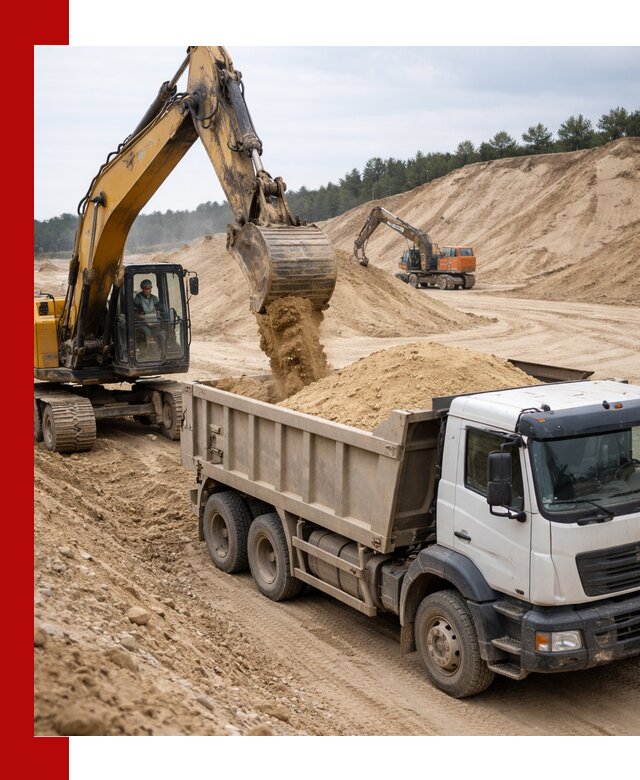 Доставка карьерного песка с самосвалами и разгрузкой в Братске