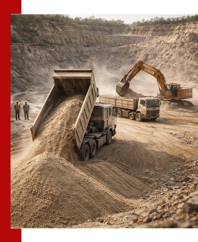 Карьерный песок навалом с доставкой в Братске