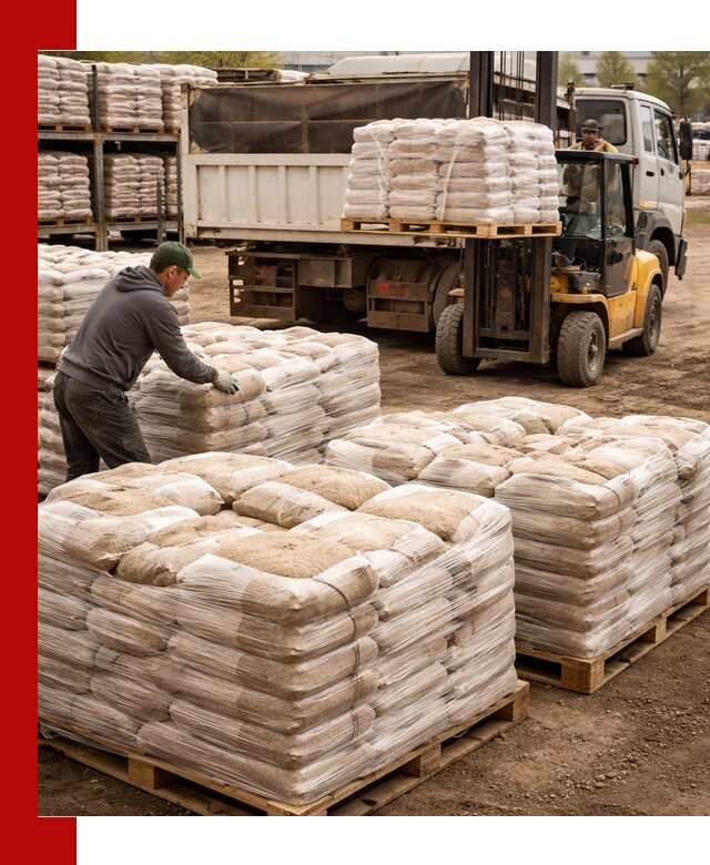 Карьерный песок в мешках с доставкой в Братске