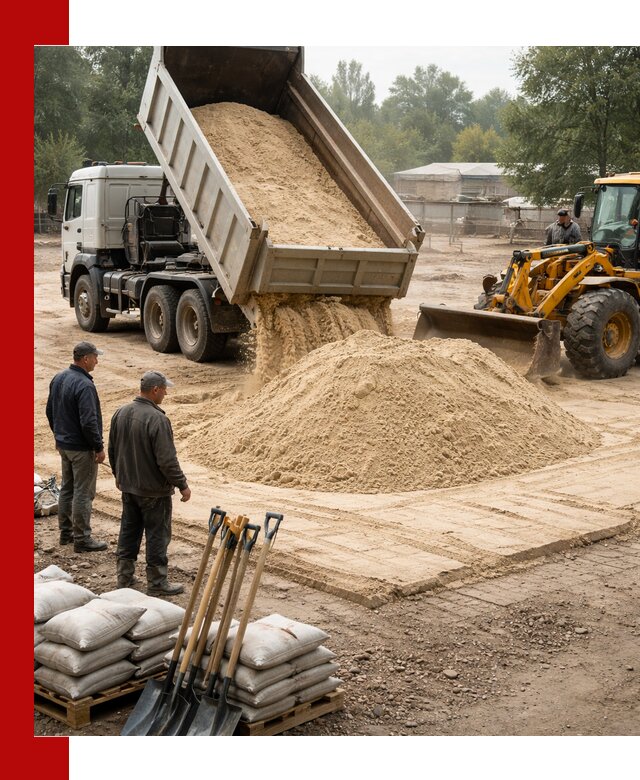 Доставка мытого песка в Братске с самосвалами по выгодной цене