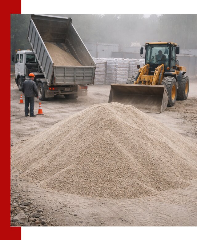 Кварцевый песок фракция 0–8 для стройработ в Братске