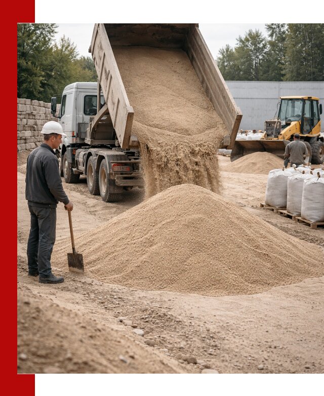 Кварцевый песок фракция 0–3 мм с доставкой в Братске