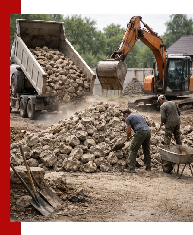 Доставка и разгрузка бутового камня в Братске