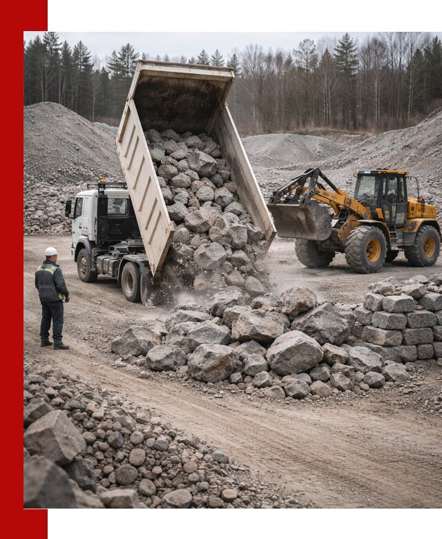 Доставка и продажа бутового гранитного камня в Братске