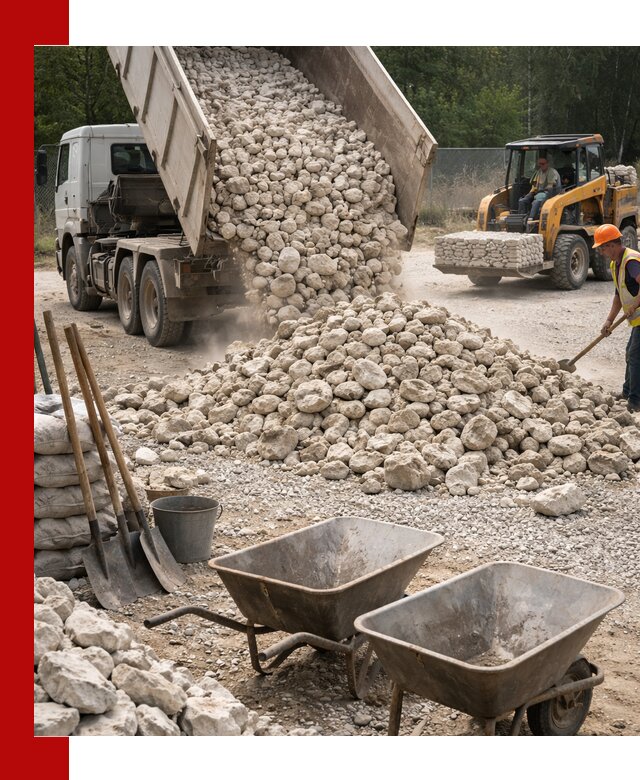 Доставка и продажа бутового известнякового камня в Братске