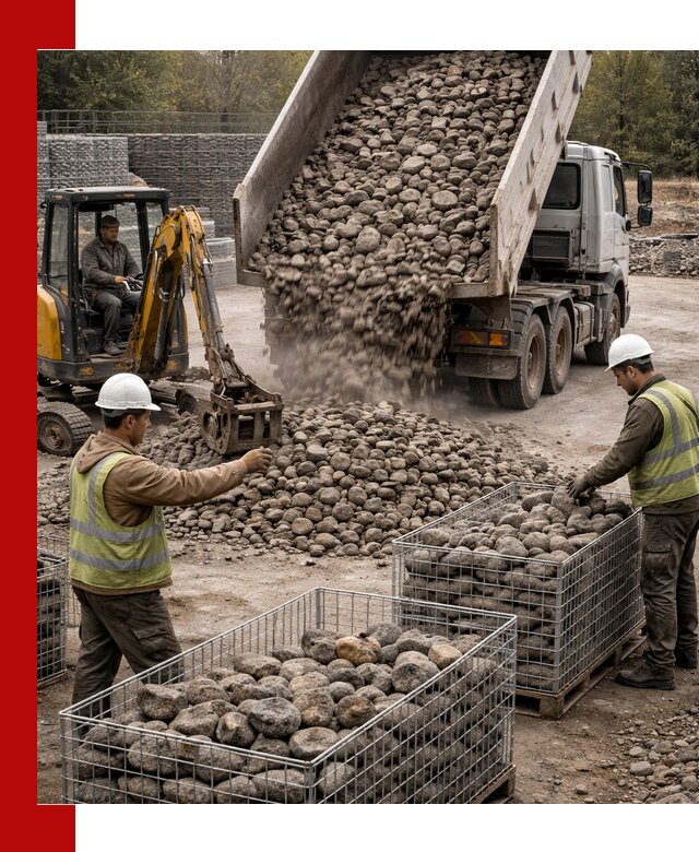 Камень для габионов фракция 100–201 в Братске