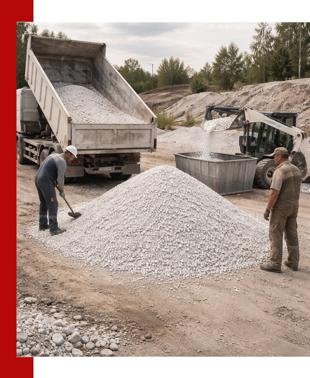 Доставка и продажа белой мраморной крошки в Братске