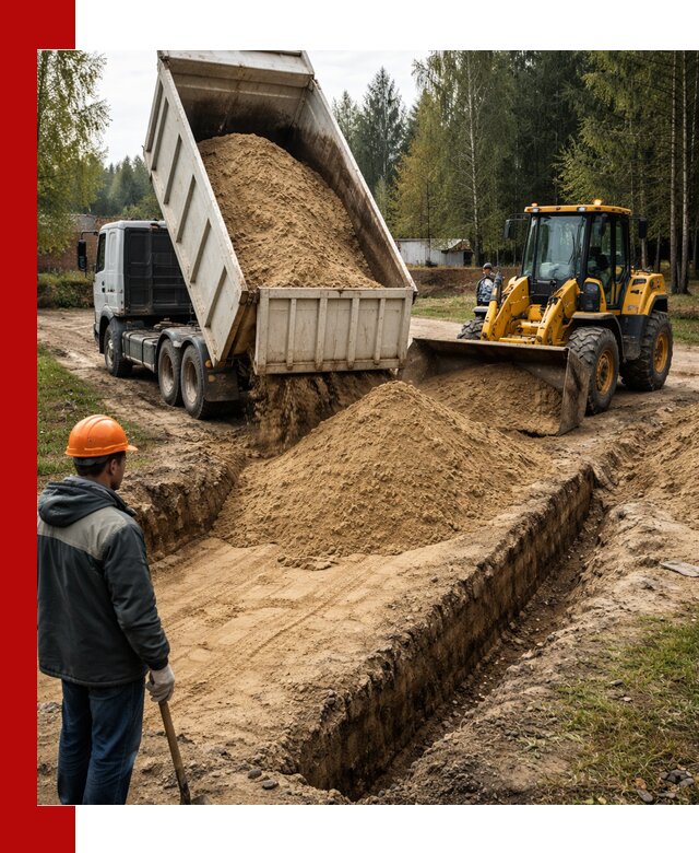 Доставка песчаного грунта в Братске для строительных работ