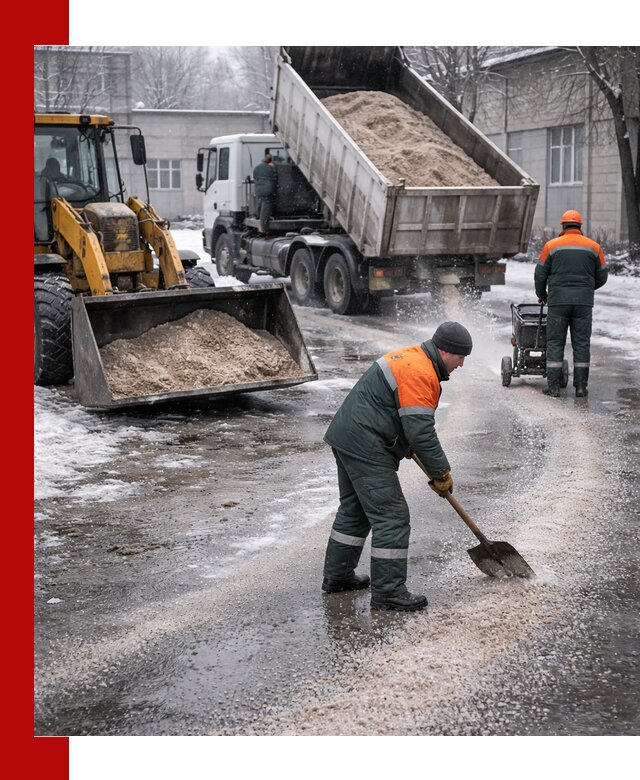 Реагент против гололеда с доставкой и нанесением в Братске