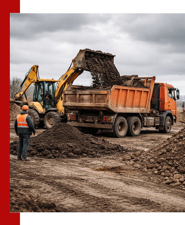 Вывоз грунта и строительного мусора в Братске грузовыми самосвалами