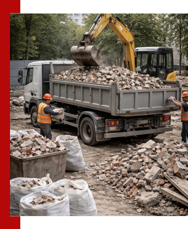 Вывоз строительного мусора в Братске с самосвалами и контейнерами